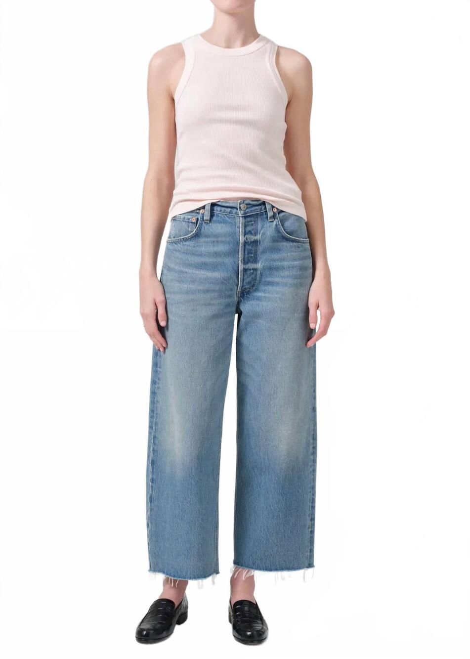 NEW CITIZENS OF HUMANITY ayla raw hem crop jeans in sodapop